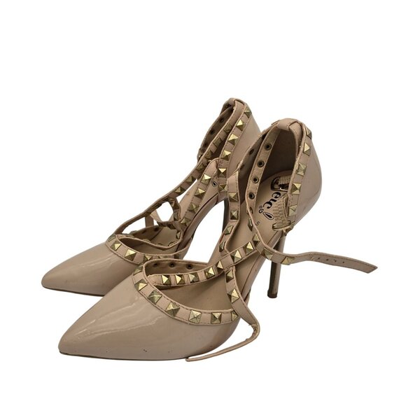 Rue21 Etc Studded Pointed Tan High Heel Pumps Size 6/7 - Picture 1 of 11